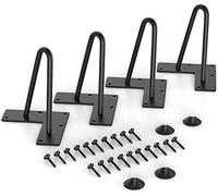WINSOON 4pcs 10cm DIY Pieds de Table en Métal, Hairpin Legs, Diamètre 9 mm Pieds de Meuble pour Table Basse, Table de Salle à Manger, Cabinet, Wardrobe