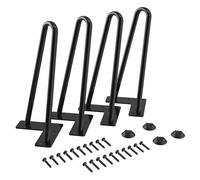 WINSOON 4pcs 18cm DIY Pieds de Table en Métal, Hairpin Legs, Diamètre 9 mm Pieds de Meuble pour Table Basse,Table de Salle à Manger