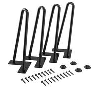 WINSOON 4pcs 23cm DIY Pieds de Table en Métal, Hairpin Legs, Diamètre 9 mm Pieds de Meuble pour Table Basse,Table de Salle à Manger