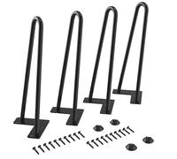 WINSOON 4pcs 30CM Pied de Table Basse en Métal Pieds de Meuble Diamètre 9 mm Hairpin Legs pour Table à Manger Armoire Garde-Robe