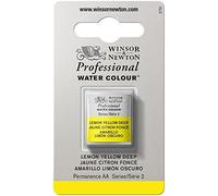 Winsor & Newton Aquarelle Professionnel - Peinture Aquarelle, Haute Luminosité, Résistante à la Lumière, Qualité Archive, Demi Godet, Couleur Jaune Citron Foncé