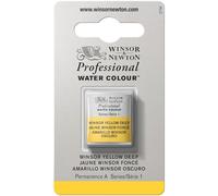 Winsor & Newton Aquarelle Professionnel - Peinture Aquarelle, Haute Luminosité, Résistante à la Lumière, Qualité Archive, Demi Godet, Couleur Jaune Winsor Foncé