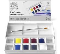 Winsor & Newton - Peinture aquarelle - Boîte de poche - 8 demi-godets - Ciel