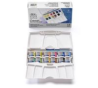Winsor & Newton Set aquarelle Cotman de poche avec palette, 12 demi-godets