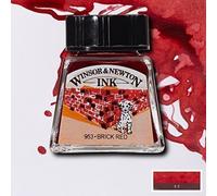 Winsor & Newton - Encre à dessiner 14ml pour Calligraphie - Noir Indien - Brick Red - Rouge brique