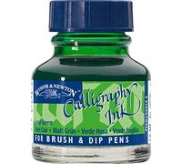 Winsor & Newton Encre de calligraphie 341 Vert Feuille Flacon 30 ml Série 1
