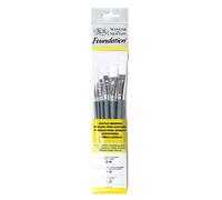 Winsor & Newton Foundation Pinceaux Acrylique Synthétique Blanc X6 Manche Court