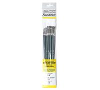 Winsor & Newton Foundation Pinceaux Acrylique Synthétique Blanc X6 Manche Long