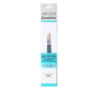 Winsor & Newton Foundation Pinceaux Aquarelle Synthétique Doré X3 Rond 2/4/6
