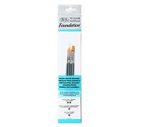 Winsor & Newton Pinceaux aquarelle Foundation – synthétique doré – Lot x4 (tailles 3/5/2/4)