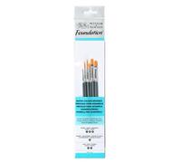 Winsor & Newton Foundation Pinceaux Aquarelle Synthétique Doré X6 1/2/5/6/3/4