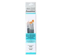 Winsor & Newton Foundation Pinceaux Aquarelle Synthétique Doré X6 2/3/5/3/5/6