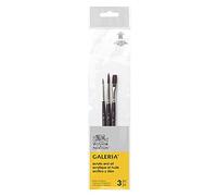 Winsor & Newton Galeria Pinceau Manche Court X3 (Rond 2, 6 / lavis plat 6mm)