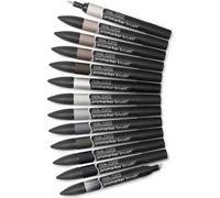Winsor & Newton Promarker Brush Set de 12+1 Blender Tons neutres