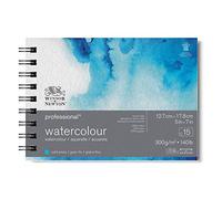 WINSOR & NEWTON PAPIER AQUARELLE PROFESSIONNELLE BLOC SPIRALE GRAIN FIN 300G 12,7X17,8CM 15 FEUILLES