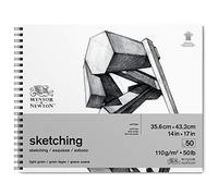 WINSOR & NEWTON PAPIER ESQUISSE BLOC SPIRALE EXTRA BLANC 110G 35,6X43,2CM 50 FEUILLES