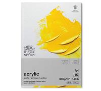 Winsor & Newton Bloc papier pour acrylique A4 300 g 15 feuilles