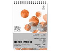 WINSOR & NEWTON PAPIER POUR TECHNIQUE MIXTE BLOC SPIRALE 250G 22,9X30,5CM 30 FEUILLES