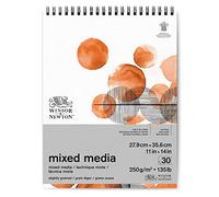 WINSOR & NEWTON PAPIER POUR TECHNIQUE MIXTE BLOC SPIRALE 250G 27,9X35,6CM 30 FEUILLES