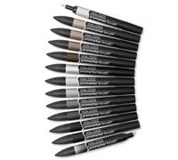 Winsor & Newton Promarker Brush Set de 12+1 Blender Tons neutres