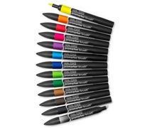 Winsor & Newton Promarker Brush Set de 12+1 Blender Tons vibrants