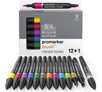 Winsor & Newton Promarker Brush Set de 12+1 Blender Tons vibrants