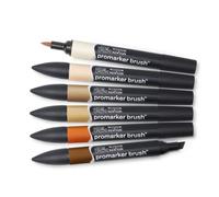 Winsor & Newton Promarker Brush Set de 6 Tons de chair