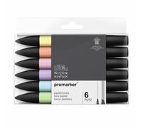 Winsor Newton ProMarker Double Pointe Graphique Marqueurs Stylo Pastel Tons De 6