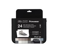 Winsor & Newton – Trousse ProMarker 24 tons gris et noirs
