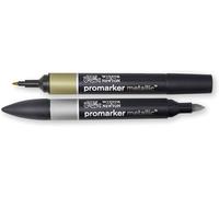 Winsor & Newton Promarker Metallic Set de 2 Or + Argent