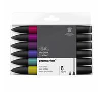 Winsor & Newton ProMarker Stylos Marqueur à Double Pointe RICH TONES, Lot de 6