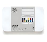 Winsor & Newton – Set aquarelle de poche Cotman 12 demi-godets, pinceau à réservoir d'eau