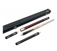Winsport Ronnie O'sullivan RS-3 Queue de billard en 2 parties, coffret de rangement, 2 rallonges, cuir adhésif 10 mm, filetage à dégagement rapide, division 3/4