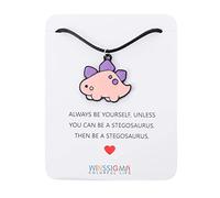 Winssigma Collier avec pendentif dinosaure T-Rex, collier à breloques en forme de stégosaure, bijoux en forme d'animal mignon, 1.18 inches x 1.2 inches x 0.1 inches, Métal, Pas de pierre précieuse