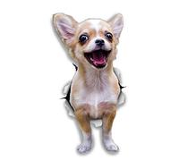 Winston & Bear Autocollants pour Chien 3D - 2 Pack - Excité Chihuahua pour Mur, réfrigérateur, Toilettes et Plus Excité Chihuahua Dog Autocollants