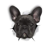 Winston & Bear Autocollants pour chien 3D - 2 Pack - français Stickers bulldog mur, réfrigérateur, toilettes et plus Frenchie Autocollants