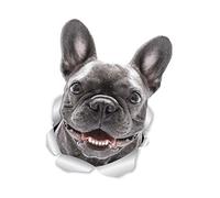 Winston & Bear Lot de 2 stickers muraux pour chien Motif papillons français Bouledogue français 3D pour murs, voitures, toilettes et plus