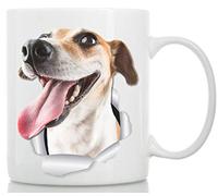 Winston & Bear Tasse Jack Russell Heureux - Tasse a Café Jack Russel Terrier en Céramique 330 ml - Cadeaux Jack Russell Chien Parfaits