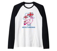 Winston Churchill avec Drapeau Britannique Minimal Line Art Manche Raglan