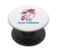 Winston Churchill avec Drapeau Britannique Minimal Line Art PopSockets PopGrip Adhésif