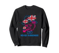 Winston Churchill avec Drapeau Britannique Minimal Line Art Sweatshirt