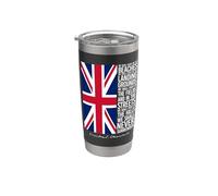 Winston Churchill Drapeau britannique avec citation We Shall Never Surrender Gobelet isotherme en acier inoxydable double paroi