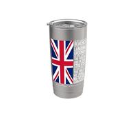 Winston Churchill Drapeau britannique avec citation We Shall Never Surrender Gobelet isotherme en acier inoxydable double paroi