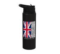 Winston Churchill Drapeau britannique avec citation We Shall Never Surrender Stainless Steel Insulated Water Bottle