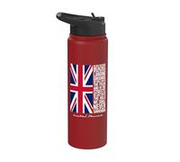 Winston Churchill Drapeau britannique avec citation We Shall Never Surrender Stainless Steel Insulated Water Bottle