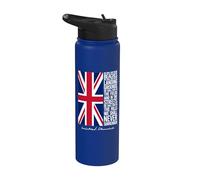 Winston Churchill Drapeau britannique avec citation We Shall Never Surrender Stainless Steel Insulated Water Bottle