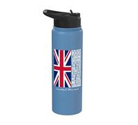 Winston Churchill Drapeau britannique avec citation We Shall Never Surrender Stainless Steel Insulated Water Bottle