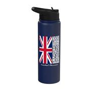Winston Churchill Drapeau britannique avec citation We Shall Never Surrender Stainless Steel Insulated Water Bottle