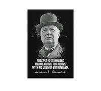 Winston Churchill Poster avec citations motivantes et inspirantes pour chambre à coucher, décoration d'intérieur, 60 x 90 cm