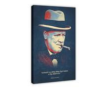 Winston Churchill Poster de motivation Citations de motivation 0 toiles Décoration murale pour salon Décoration d'intérieur Cadre 30 × 45 cm